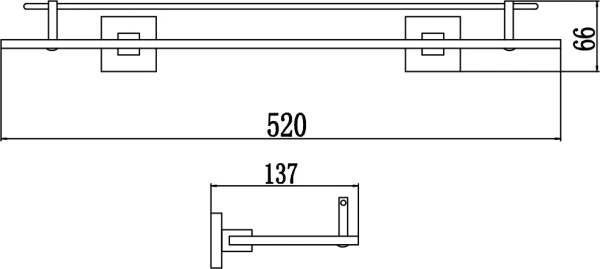 Полка Savol 65 S-06591C 50 см, бронза фото в интернет-магазине «Wasser-Haus.ru»