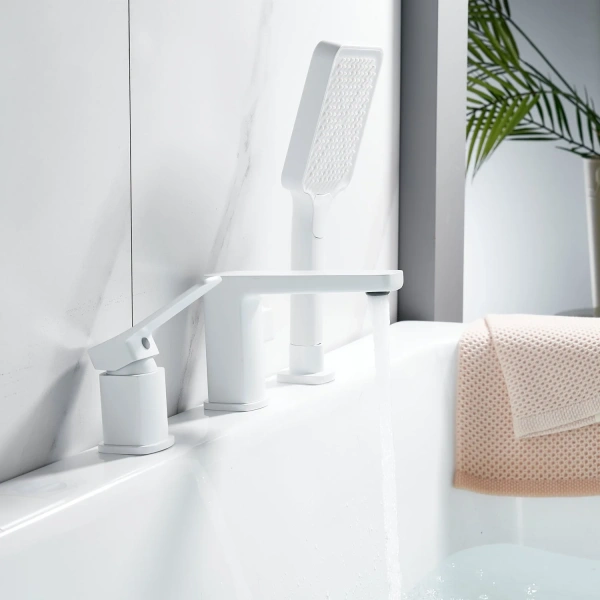 Смеситель на борт ванны Shevanik S9912C, белый фото в интернет-магазине «Wasser-Haus.ru»