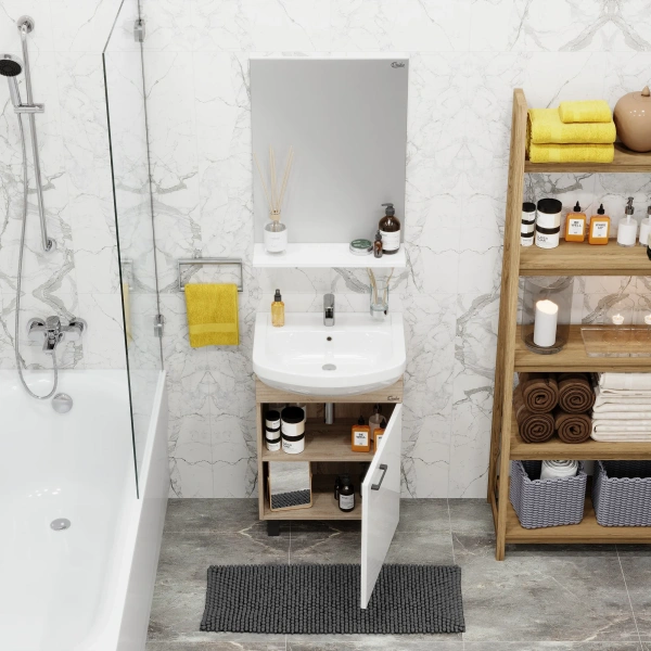 Мебель для ванной Onika Эко 52 Black дуб сонома, напольная фото в интернет-магазине «Wasser-Haus.ru»