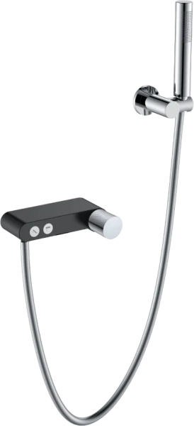 Смеситель для ванны с душем Boheme Stick 123-BCR.2 black touch chrome фото в интернет-магазине «Wasser-Haus.ru»