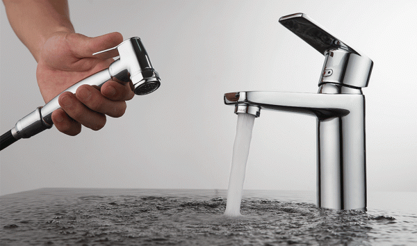 Смеситель D&K Lessing Rhein DA1322601 для раковины, с гигиеническим душем фото в интернет-магазине «Wasser-Haus.ru»