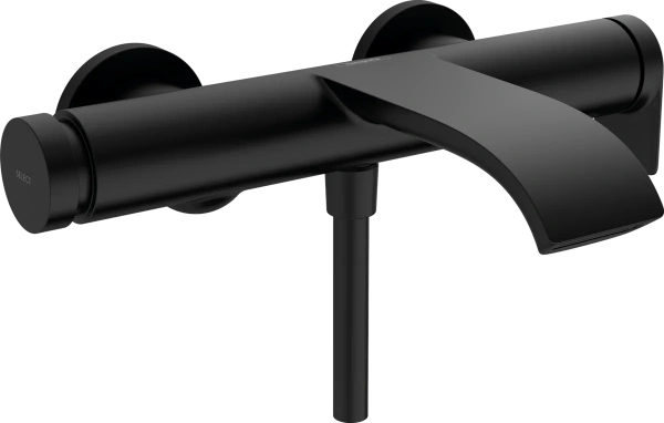 Душевой комплект Смеситель Hansgrohe Vivenis 75420670 матовый черный + Стойка Vernis Shape 26289670 Showerpipe 230 1jet Reno EcoSmart, черный фото в интернет-магазине «Wasser-Haus.ru»