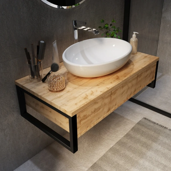 Мебель для ванной 1MarKa Grunge Loft 80 дуб вотан фото в интернет-магазине «Wasser-Haus.ru»
