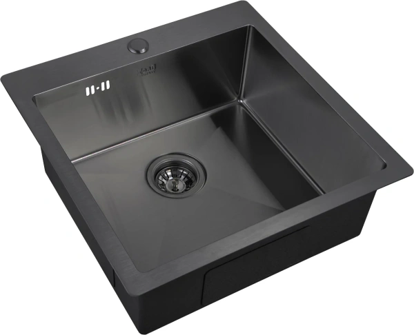 Комплект Мойка кухонная Zorg Inox PVD 5151 grafit + Смеситель Inox SZR-7039 GRAFIT графит фото в интернет-магазине «Wasser-Haus.ru»