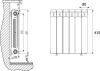Радиатор биметаллический Rifar Monolit Ventil 350 6 секций правое подключение фото в интернет-магазине «Wasser-Haus.ru»