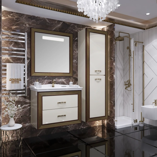 Мебель для ванной Opadiris Карат 80 золото фото в интернет-магазине «Wasser-Haus.ru»