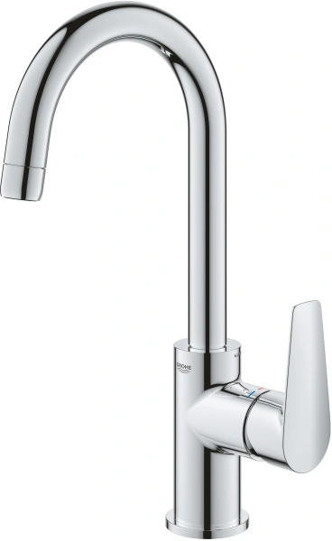 Смеситель для раковины Grohe BauEdge 23760001 с ограничителем температуры, хром фото в интернет-магазине «Wasser-Haus.ru»