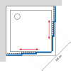 Душевой уголок GuteWetter Practic Square GK-433 95x95 см стекло бесцветное, профиль матовый хром фото в интернет-магазине «Wasser-Haus.ru»