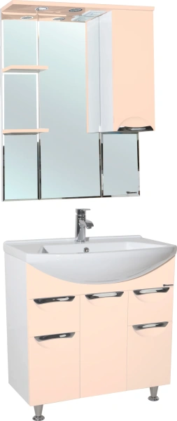 Зеркало Bellezza Альфа R 75 бежевое фото в интернет-магазине «Wasser-Haus.ru»