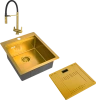 Комплект Мойка кухонная Zorg Master N-4552 Bronze + Смеситель Sanitary SZR-3030 BRONZE бронза фото в интернет-магазине «Wasser-Haus.ru»