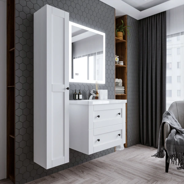 Мебель для ванной Бриклаер Хелена 80 белая фото в интернет-магазине «Wasser-Haus.ru»