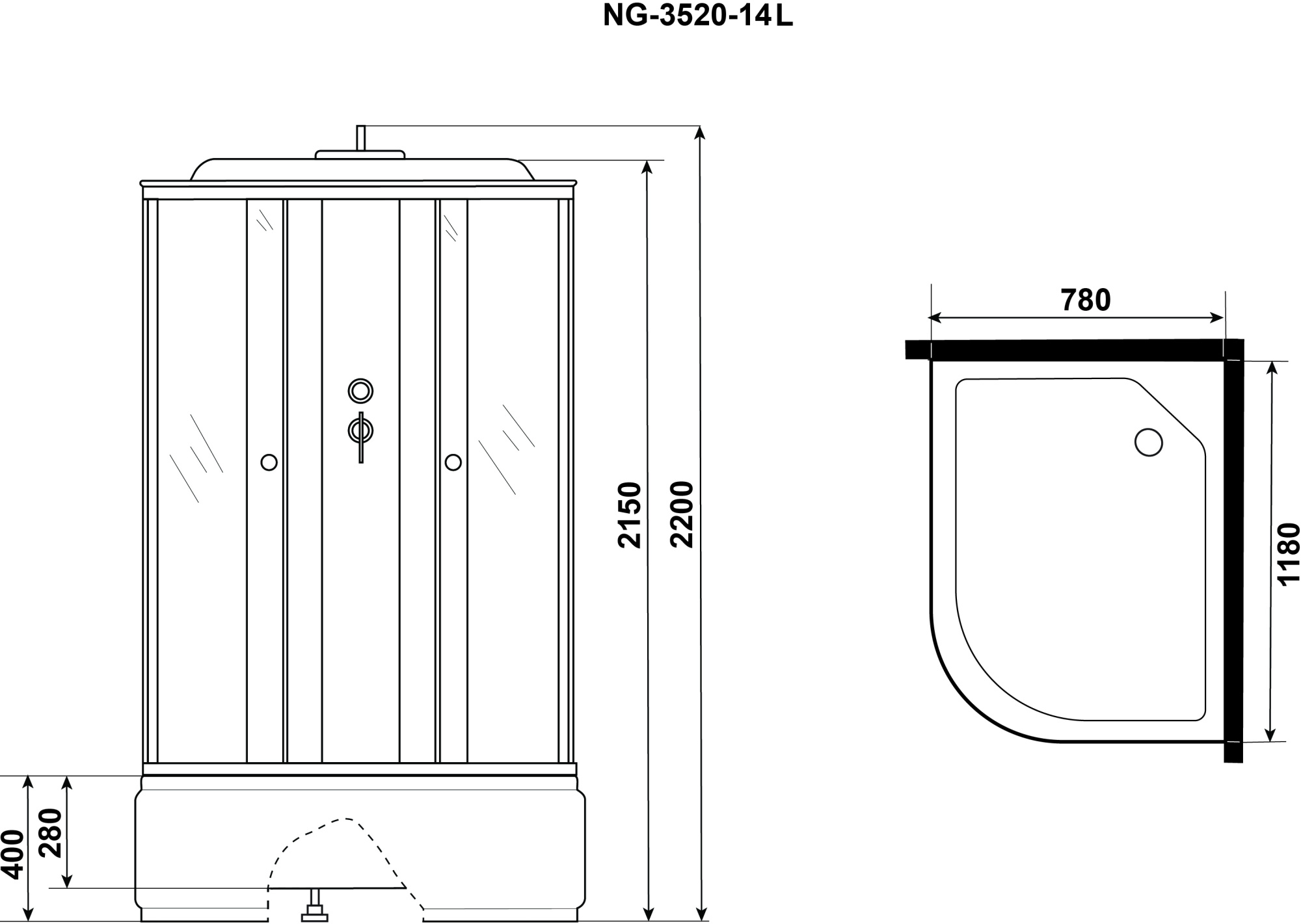 Душевая кабина Niagara Classic NG-3520-14L фото в интернет-магазине «Wasser-Haus.ru»