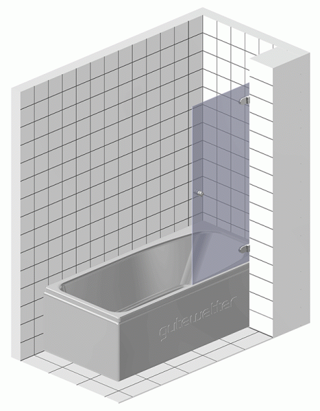 Шторка на ванну Gemy S03200 80 см фото в интернет-магазине «Wasser-Haus.ru»