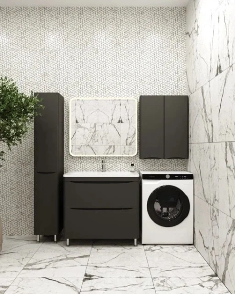 Шкаф Style Line Бергамо Мини Люкс Plus 60 антискрейч черный фото в интернет-магазине «Wasser-Haus.ru»