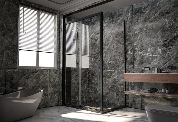 Душевой уголок Veconi Premium Trento PTC-SP-30B 120x90, профиль черный матовый, стекло прозрачное фото в интернет-магазине «Wasser-Haus.ru»