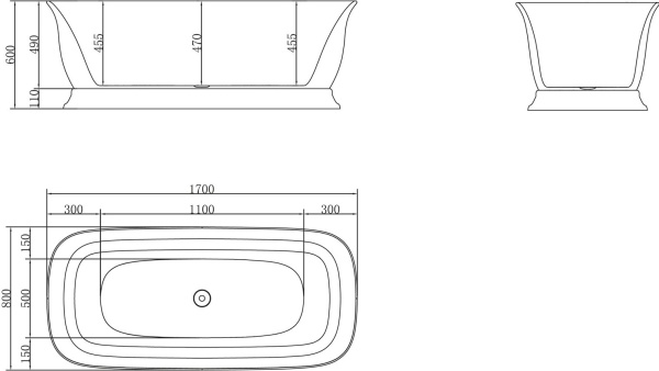 Акриловая ванна BelBagno BB400-1700-800 170x80 фото в интернет-магазине «Wasser-Haus.ru»