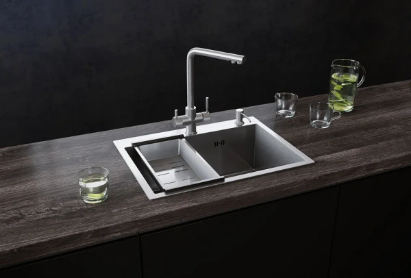 Мойка кухонная Ulgran 60х45, брашированная сталь фото в интернет-магазине «Wasser-Haus.ru»
