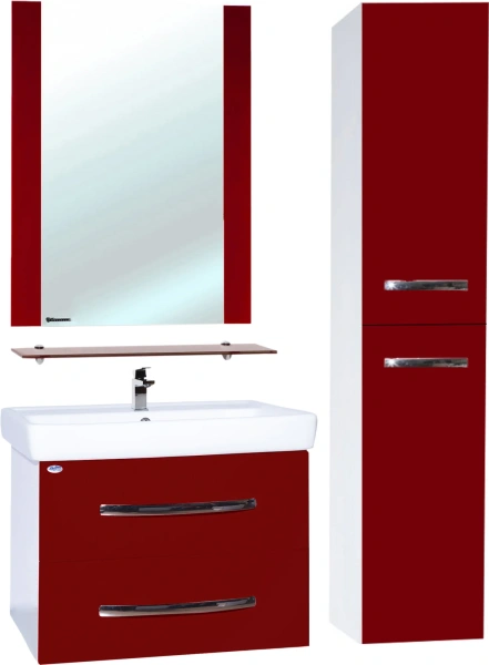 Мебель для ванной Bellezza Рокко 80 подвесная, красная фото в интернет-магазине «Wasser-Haus.ru»