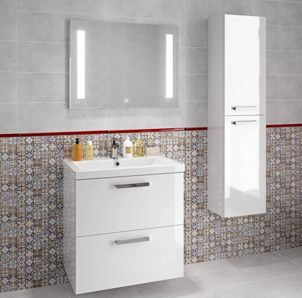 Зеркало Cersanit LED 020  base 80, с подсветкой, сенсор на зеркале фото в интернет-магазине «Wasser-Haus.ru»