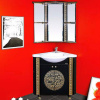 Зеркало-шкаф Misty Olimpia Lux 60 угловой R черная патина фото в интернет-магазине «Wasser-Haus.ru»