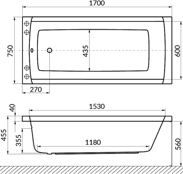 Акриловая ванна Excellent Aquaria WAEX.AQU17.ULTRA 170x75 фото в интернет-магазине «Wasser-Haus.ru»