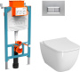 Комплект Унитаз подвесной Vitra Shift 7742B003-0075 с крышкой 191-003-009 + система инсталляции 800-2016 кнопка смыва хром фото в интернет-магазине «Wasser-Haus.ru»