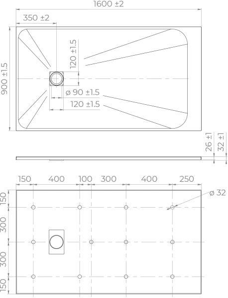 Поддон для душа RGW TSS W 160x90 фото в интернет-магазине «Wasser-Haus.ru»