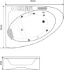 Акриловая ванна Black&White Galaxy GB5008 160x100 L фото в интернет-магазине «Wasser-Haus.ru»