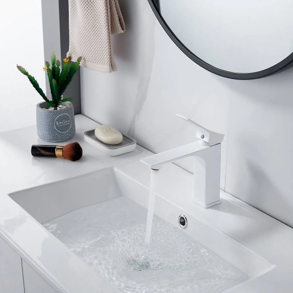 Смеситель для раковины Shevanik S6101C, белый фото в интернет-магазине «Wasser-Haus.ru»