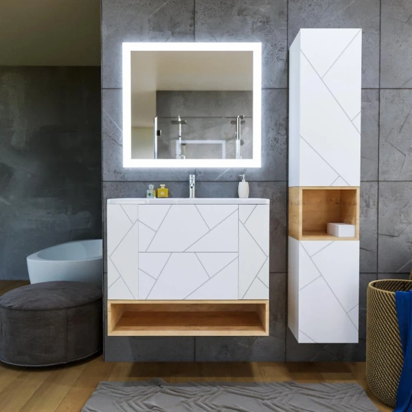 Шкаф Бриклаер Кристалл 35, белый фото в интернет-магазине «Wasser-Haus.ru»
