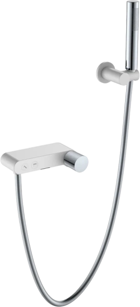 Смеситель для ванны с душем Boheme Stick 123-WCR.2 white touch chrome фото в интернет-магазине «Wasser-Haus.ru»