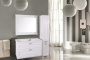 Мебель для ванной ASB-Woodline Прато 100 белая, патина серебро фото в интернет-магазине «Wasser-Haus.ru»