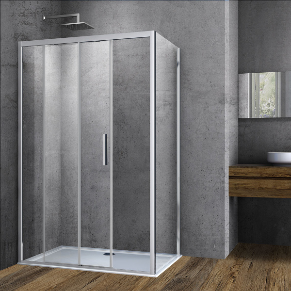 Душевой уголок Vincea Soft VSR-3SO8014CL 140х80 см, профиль хром фото в интернет-магазине «Wasser-Haus.ru»