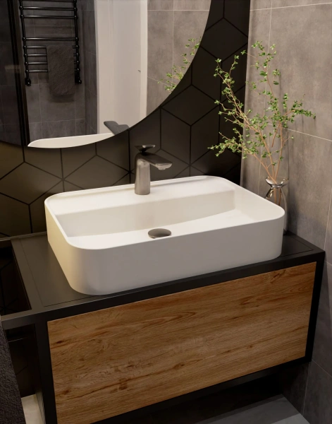 Смеситель для раковины металл Gun Metal, AQUAme Como AQM6510GM фото в интернет-магазине «Wasser-Haus.ru»