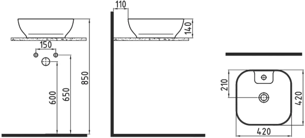 Раковина Bien Motto MTLG04201FD1W5000 фото в интернет-магазине «Wasser-Haus.ru»