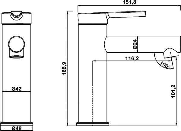 Смеситель для раковины Swedbe Diana 1010 хром фото в интернет-магазине «Wasser-Haus.ru»