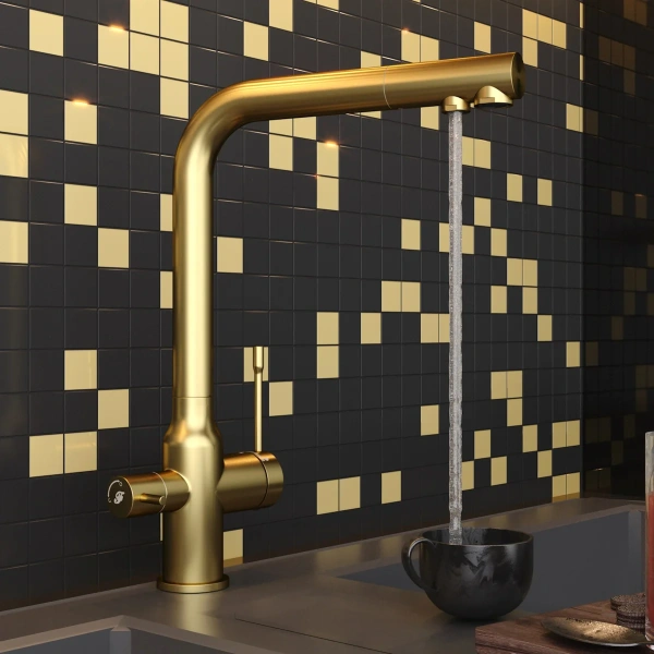 Смеситель для кухни Elghansa Stainless steel 56A5026-MattGold matt gold фото в интернет-магазине «Wasser-Haus.ru»