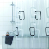 Штора для ванной Bacchetta 180х200 ПВХ Quadry nero фото в интернет-магазине «Wasser-Haus.ru»