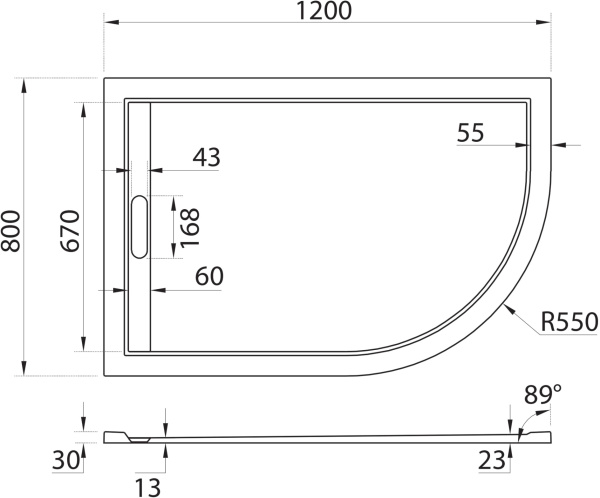Поддон для душа Cezares TRAY-AS-RH-120/80-30-W-L 120x80 L, с сифоном, белый фото в интернет-магазине «Wasser-Haus.ru»
