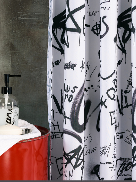 Штора для ванной Moroshka Graffity 916-301-01 фото в интернет-магазине «Wasser-Haus.ru»