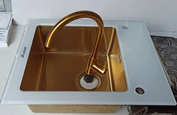 Смеситель для кухни Seaman Barcelone SSL-5815 gold satin фото в интернет-магазине «Wasser-Haus.ru»