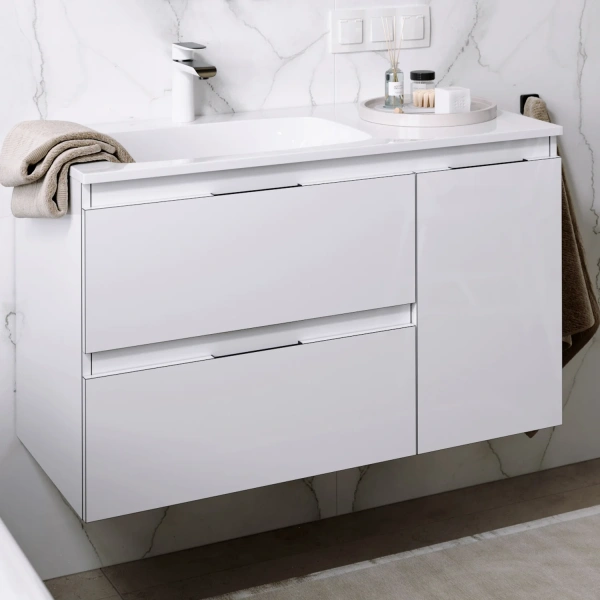 Мебель для ванной Aqwella 5 stars Accent 90 L, белая фото в интернет-магазине «Wasser-Haus.ru»