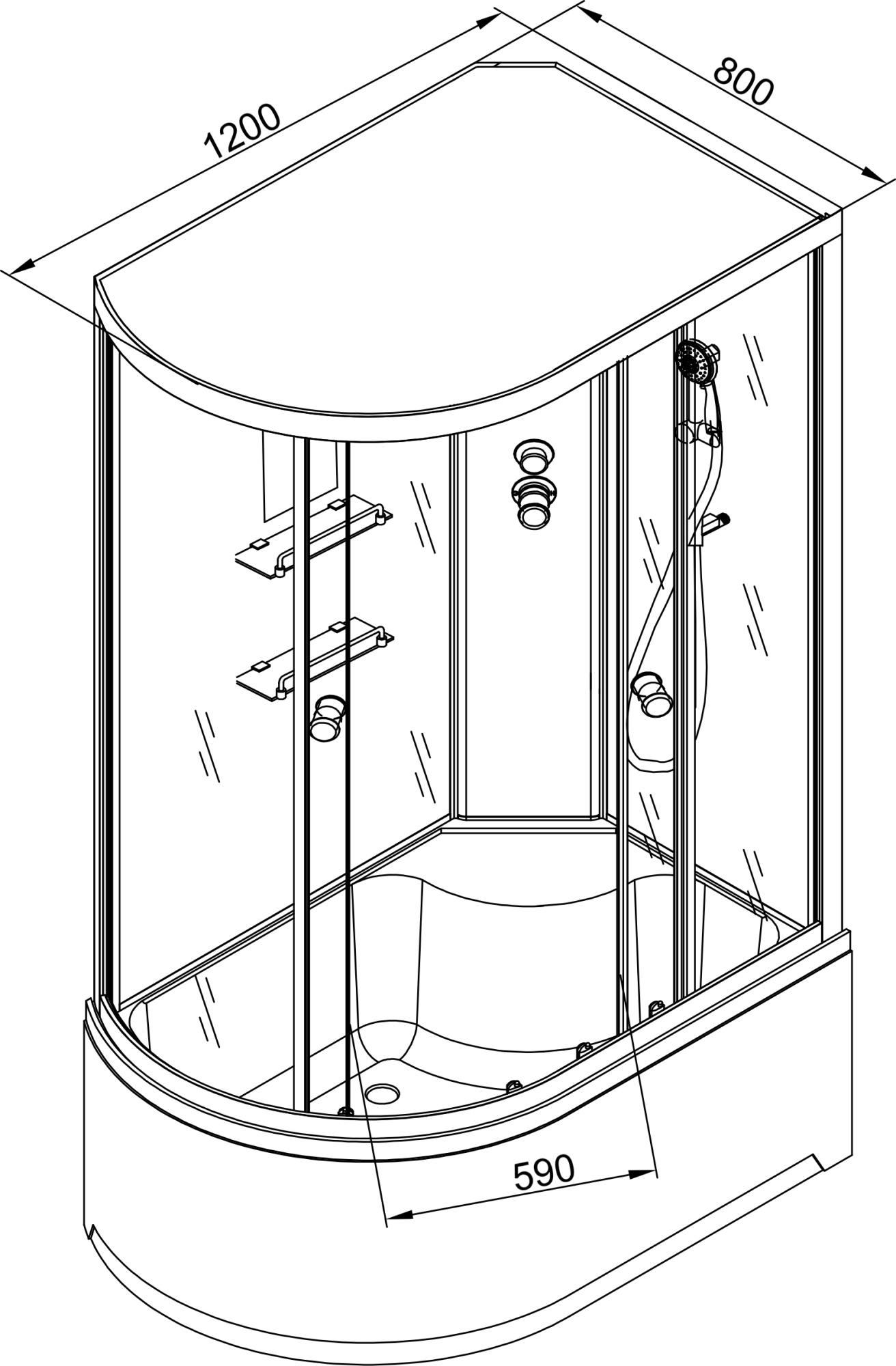 Душевая кабина DTO EM4512RN фото в интернет-магазине «Wasser-Haus.ru»