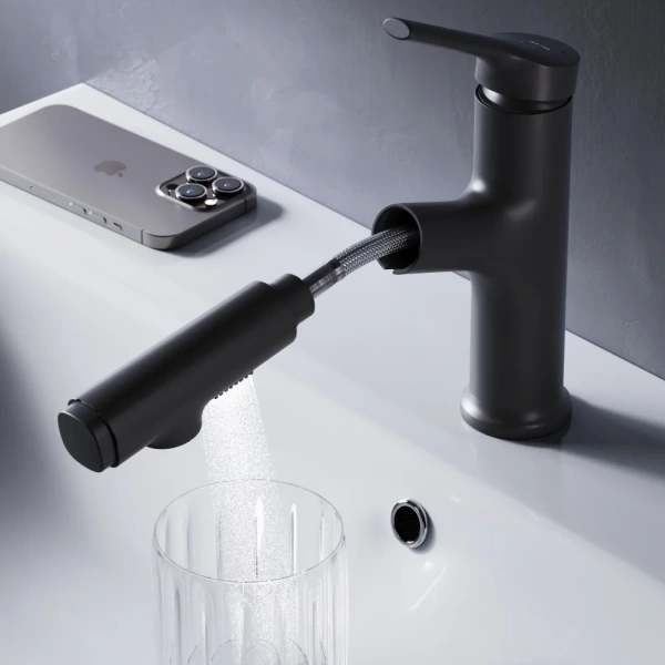 Смеситель для раковины AM.PM X-Joy S F85B02922 черный фото в интернет-магазине «Wasser-Haus.ru»