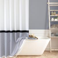 Штора для ванной Carnation Home Fashions Stripe White, Grey 183х213 см