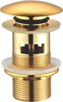 Донный клапан для раковины Creavit SF031G с переливом, золото фото в интернет-магазине «Wasser-Haus.ru»