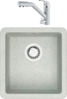 Комплект Мойка кухонная ZETT lab. Модель 27 светло-серая + Смеситель Paulmark Hessen He213017-310 серый фото в интернет-магазине «Wasser-Haus.ru»