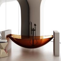 Прозрачная ванна ABBER Kristall AT9704Opal подвесная коричневая фото в интернет-магазине «Wasser-Haus.ru»