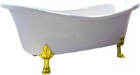 Ванна из искусственного камня Фэма Габриэлла 2 190x80 белая, ножки золото, слив-перелив в комплекте