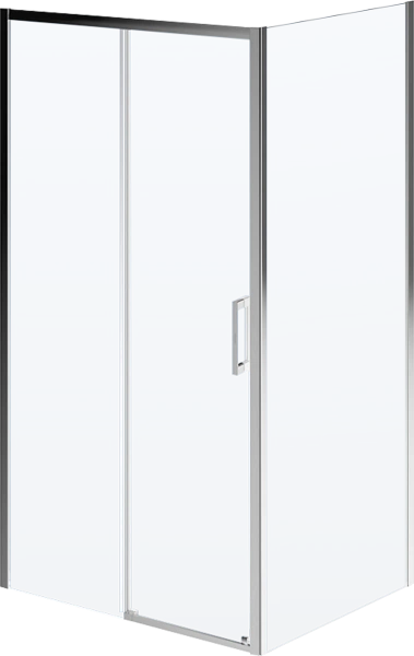 Душевой уголок Kerama Marazzi Vetro 100х90 см, раздвижная дверь, профиль хром